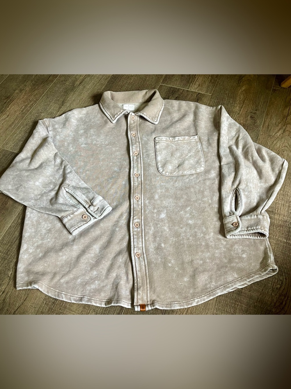 Simply Southern Large Acid Washed Shacket/Jacket Button Up Shirt Soft Boho Cabin